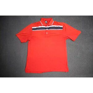 FootJoy Golf Polo Shirt Mens L Red Activewear Sport Outdoor Logo Embroidered